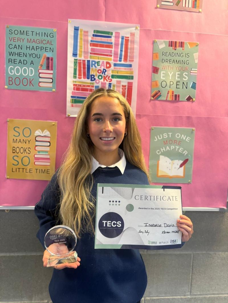 Offaly student wins prestigious prize at TECS Competition in UL
