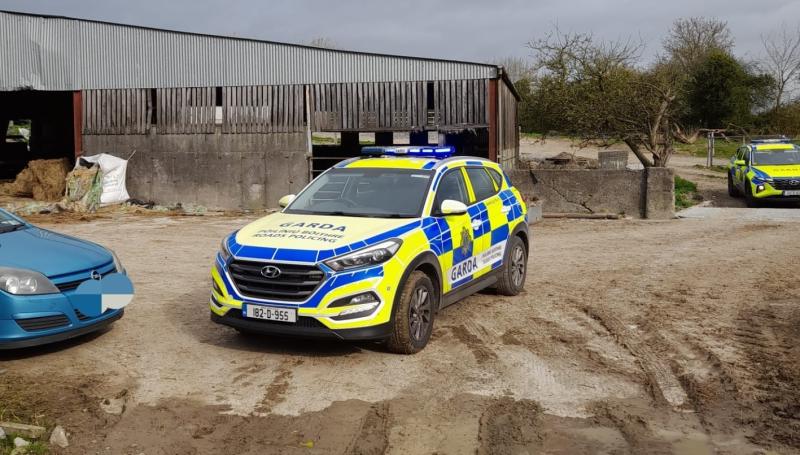 Driver speeds away from Offaly checkpoint and hides on farm