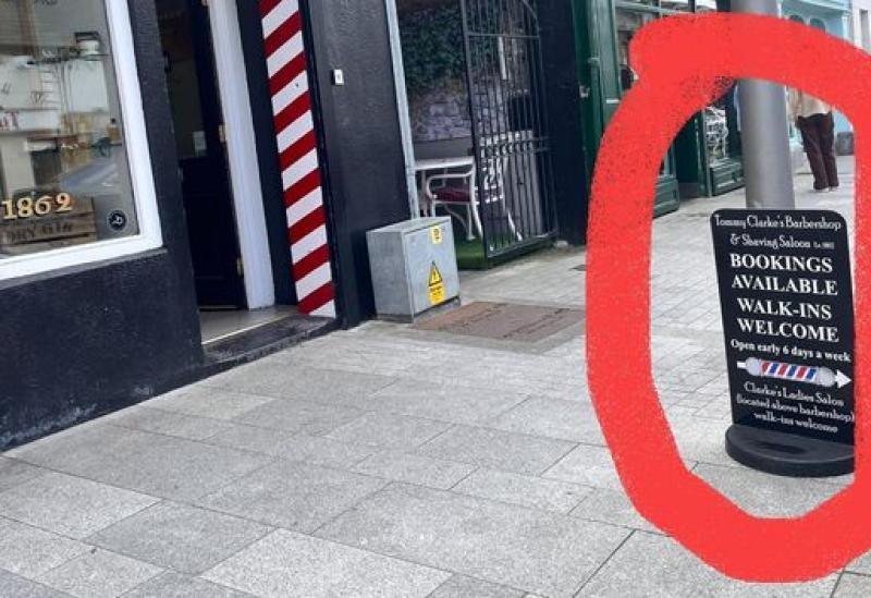 Appeal made after sign taken from outside popular barber in Tullamore