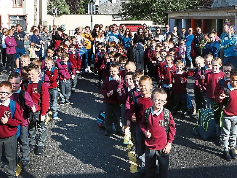 Boys from First Class St Patrick's BNS a year ago in their old uniforms.