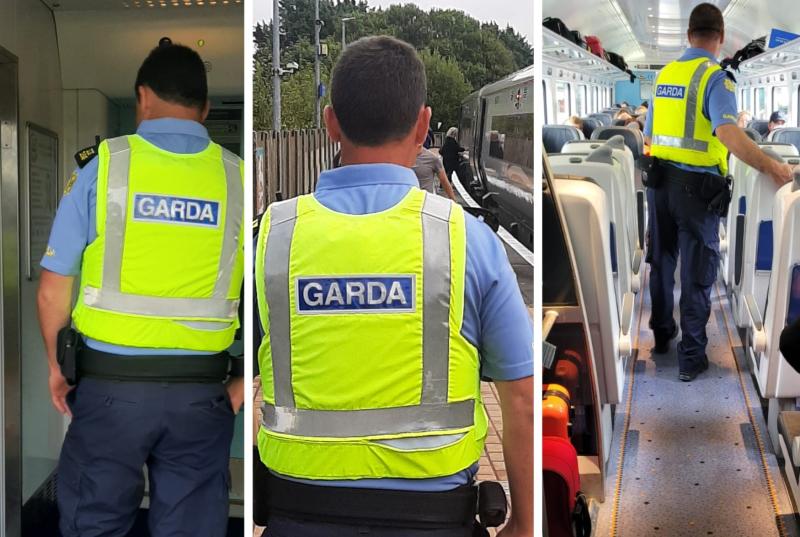 Laois Offaly Gardai board train in the midlands