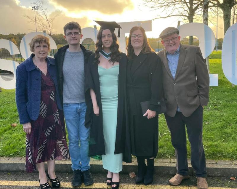  Pictured at the graduation were  L to R Dina Mangan, Daniel, Sarah and Sharon Lawrence and Ignatius Mangan.