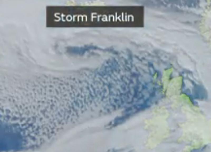STORM FRANKLIN  declared - Met Éireann issues alerts for third storm hit Ireland in a week