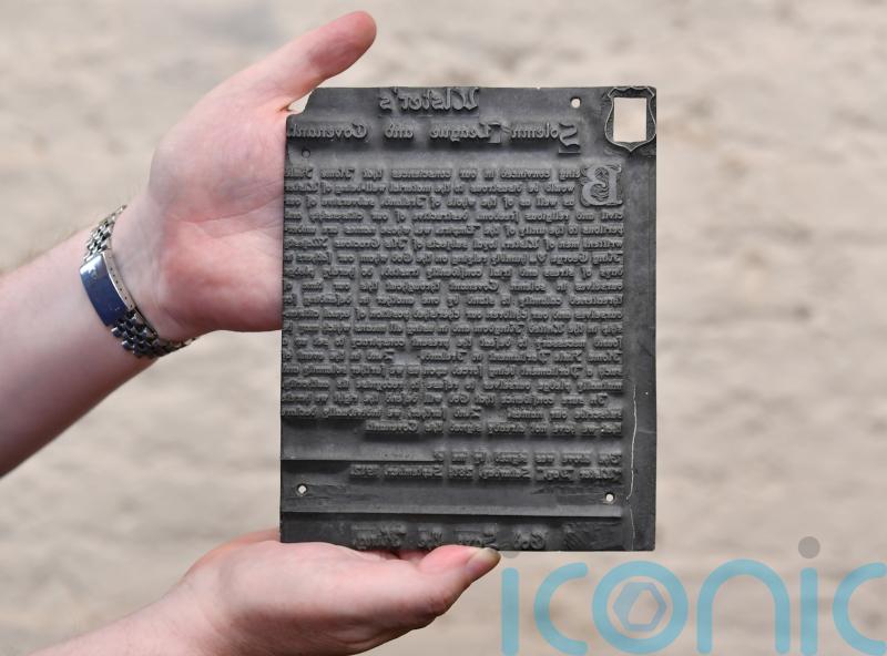 Ulster Covenant printing plate to go under the hammer