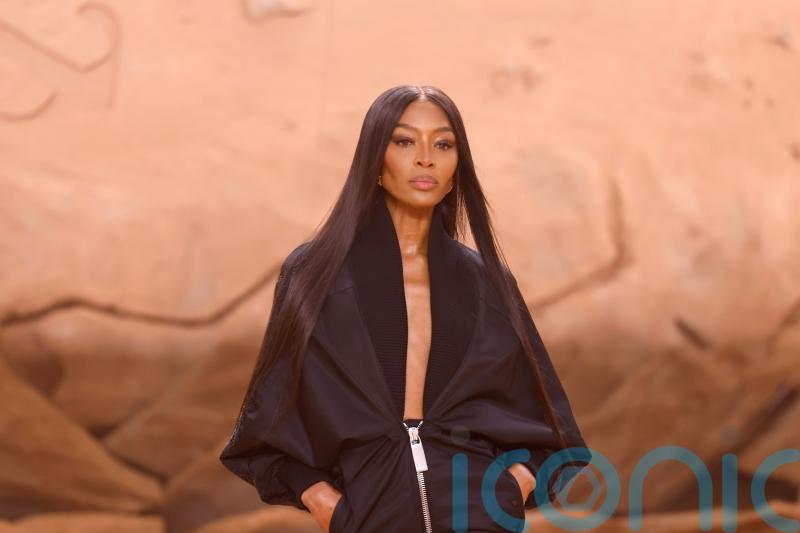 Naomi Campbell takes to the runway at Paris Fashion Week