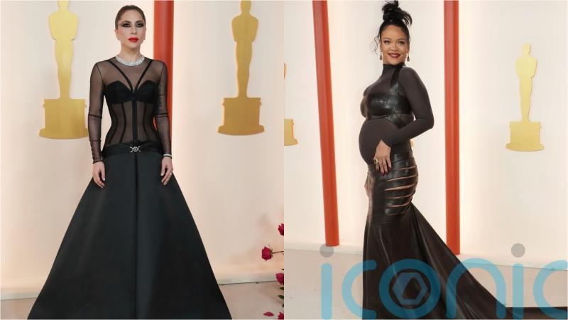 Lady Gaga and pregnant Rihanna among stars in elegant black at the 2023 Oscars