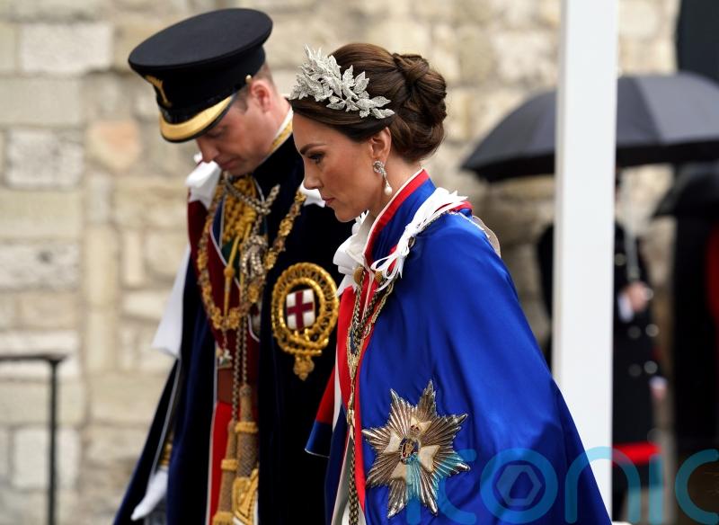 Kate and Princess Charlotte wear matching ivory Alexander McQueen coronation outfits