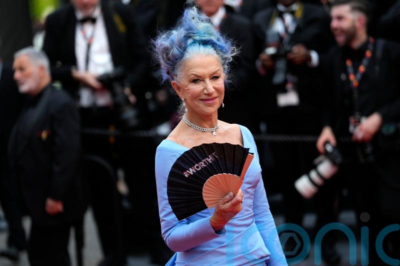 Helen Mirren debuts blue hair look on opening day of Cannes