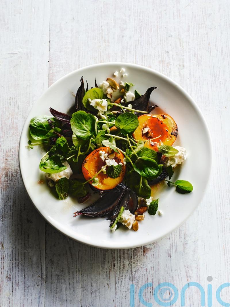 Rick Stein’s roasted nectarine salad with feta and mint recipe