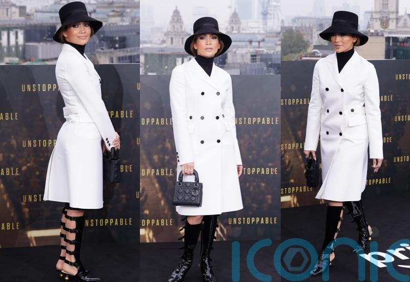 JLo channels Princess Diana in Dior at London premiere of Unstoppable