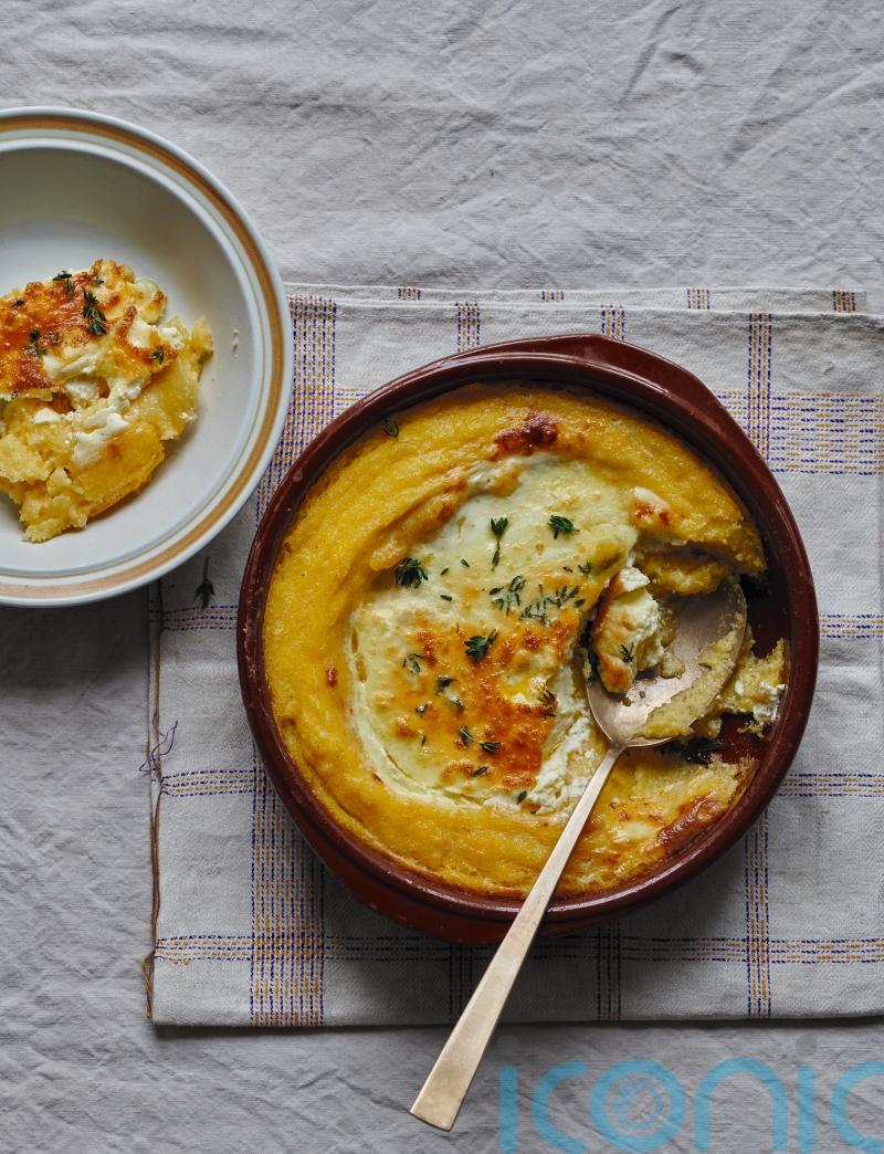 Irina Georgescu’s baked cornmeal with sour cream and eggs recipe