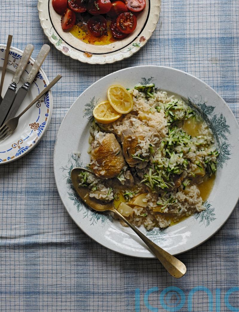 Irina Georgescu’s chicken pilaf with potatoes and garlic courgettes recipe