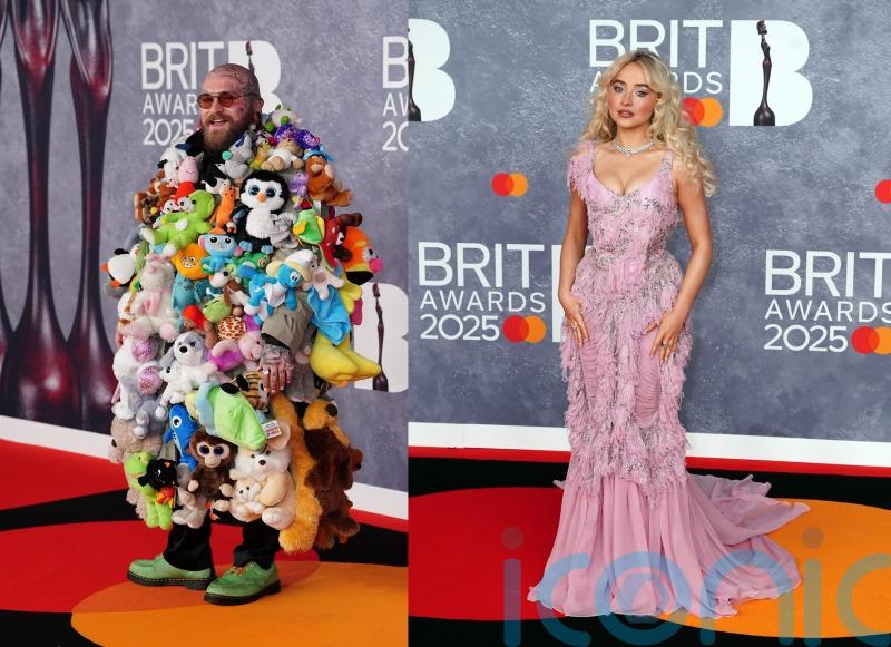 Sabrina Carpenter sports British designer while Teddy Swims wears teddy bears at the Brits
