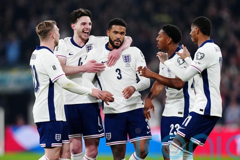 Reece James’ fabulous free-kick sets England on course for victory over Latvia