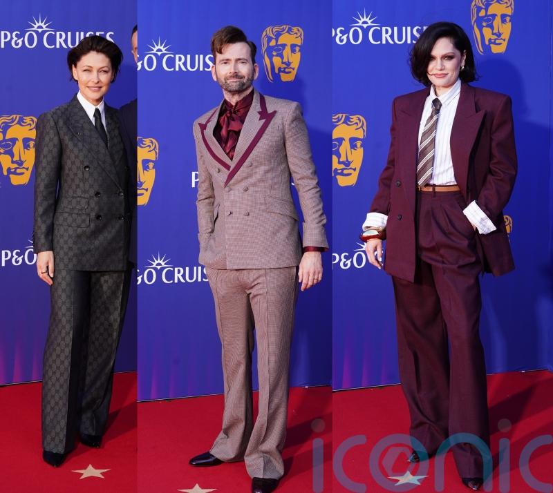 David Tennant, Jessie J and Emma Willis bring sharp sartorial tailoring to the Bafta TV Awards