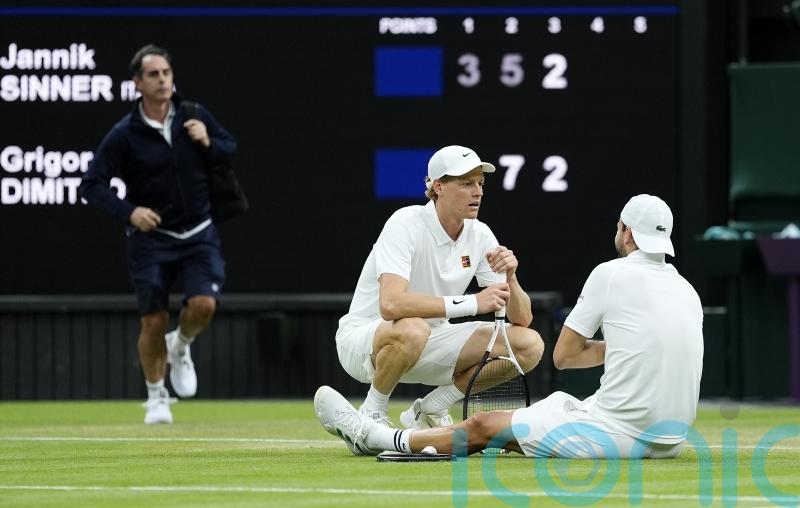 Jannik Sinner gets reprieve as Grigor Dimitrov forced to retire when two sets up