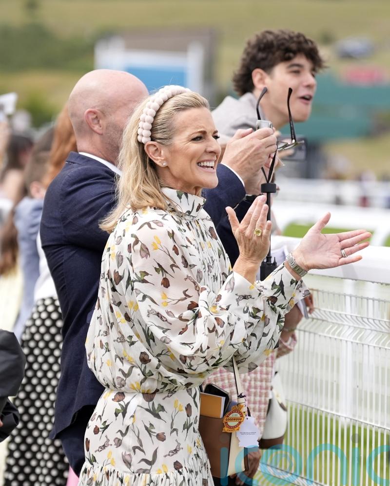Gabby Logan cheers on daughter as budding jockey competes at Goodwood