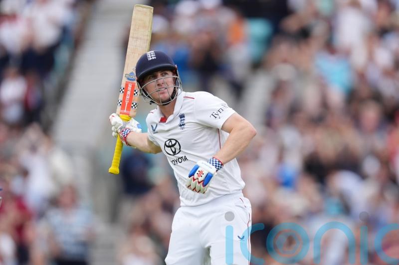 Harry Brook century before dramatic dismissal takes England in sight of win