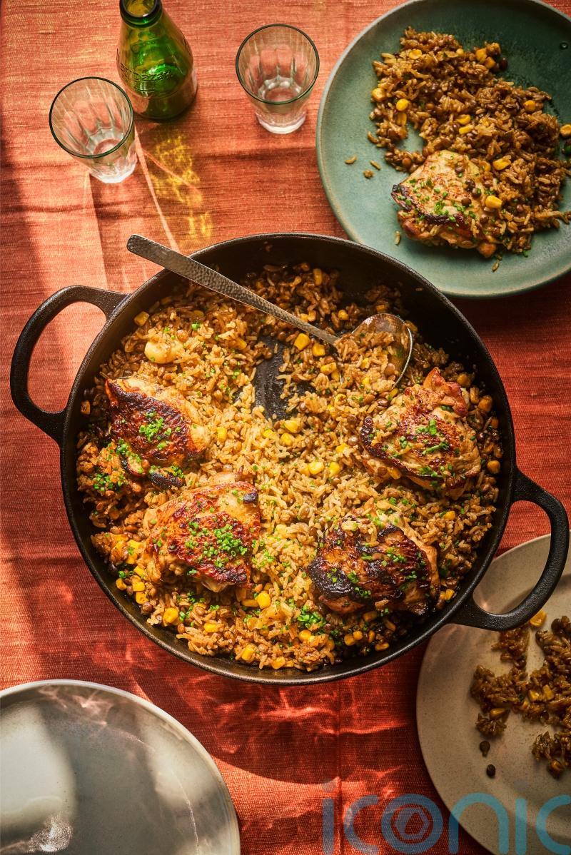 Ping Coombes&rsquo; baked honey and soy chicken rice recipe