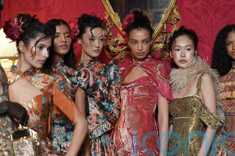 Annie&rsquo;s brings florals, fringe and feathers to autumn/winter London Fashion Week