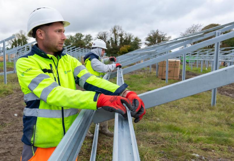 Workers at the Solar Farm in Lahinch where construction is finally underway following years of frustration and delays
