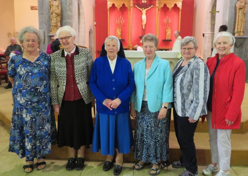 Sr Margueritta, Sr Celestine, Sr Immaculata, Sr Mary Teresa, Sr Terry, & Sr Cecelia  at a mass celebrating the contribution of Sr Immaculata to the community of Clara