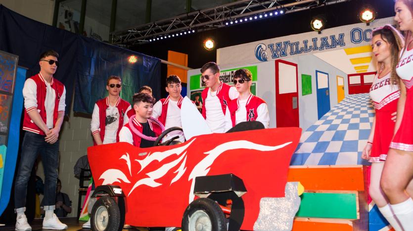The Transition Year cast in action at the recent 'Back to the 80s' show