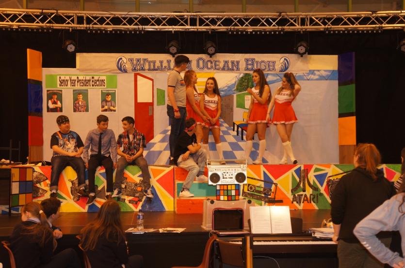 The Transition Year cast in action at the recent 'Back to the 80s' show