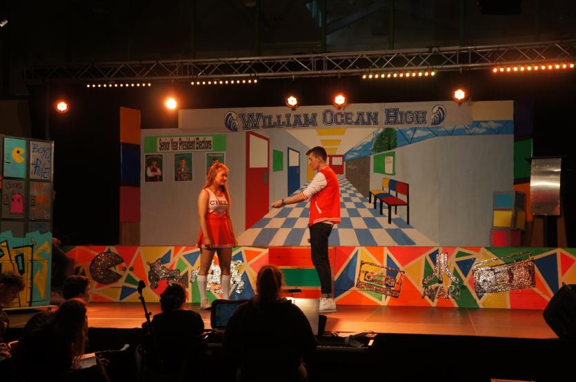 The Transition Year cast in action at the recent 'Back to the 80s' show