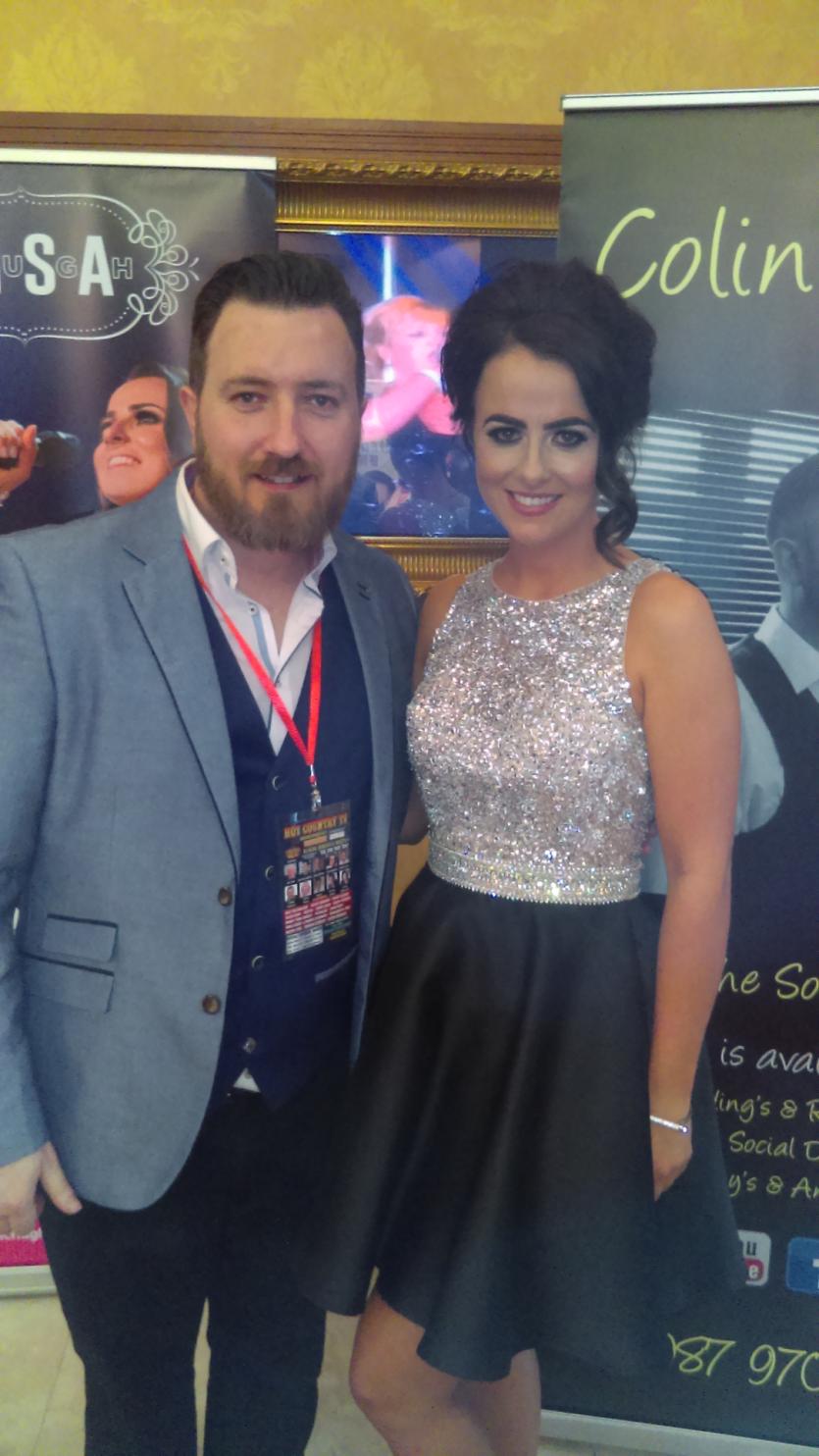 Colin pictured with singer Lisa McHugh