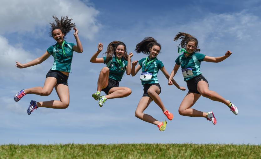 Competitors in action at the Irish Life Health Leinster Schools Track & Field Championships - Day 1