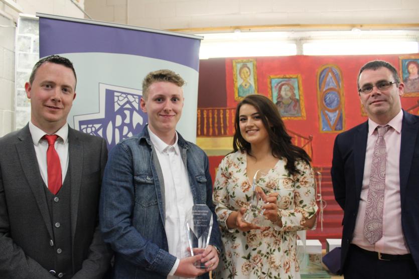 CEIST Award Winners Se&aacute;n-Paul Fenlon and Hazel Gillen receiving their awards
