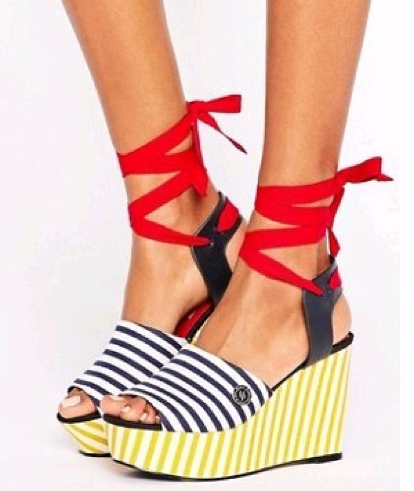 Tommy Hilfiger Gigi Hadid Stripe Wedge Sandals