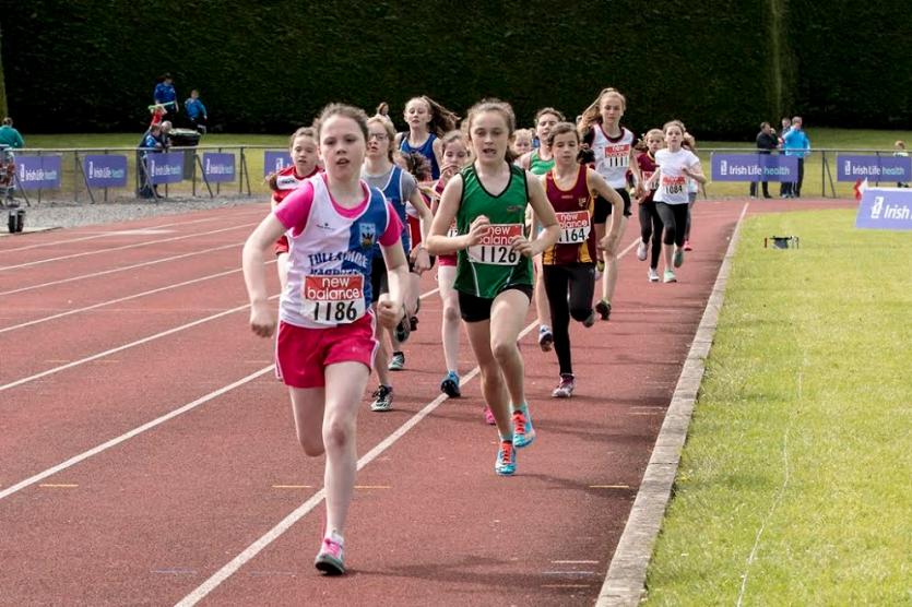 Meabh Rouse leads the charge in her 600m heat at the Leinster Championships