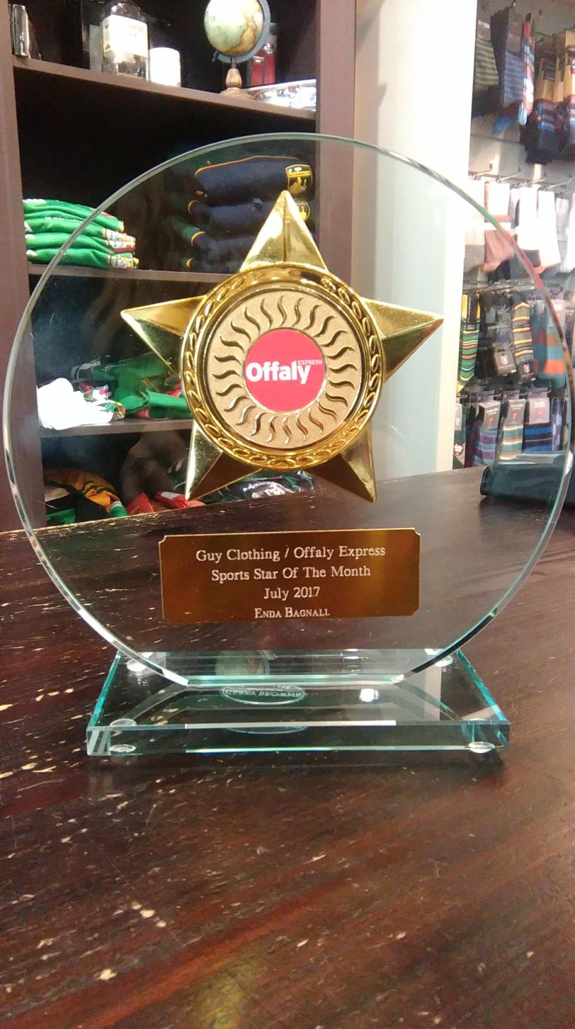 The Offaly Sports Star of the Months Award for July - Winner: Enda Bagnall