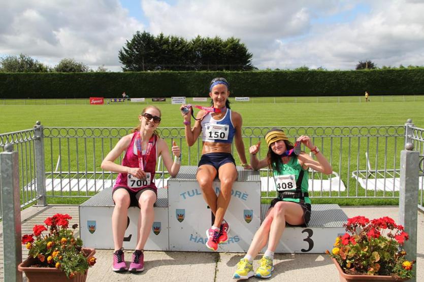 Ladies Winners of 2017 Quinlan Cup Half Marathon - Ashley Pia Ryan (2nd), Pauline Curley (1st), Charlotte Kearney (3rd)