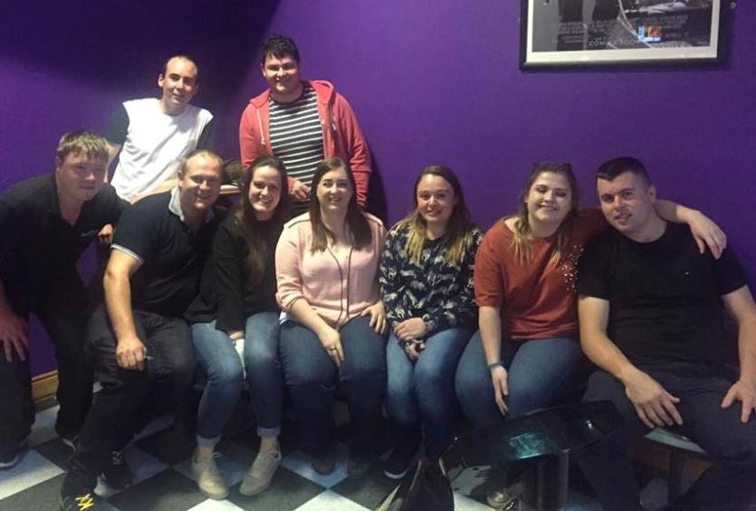 Ferbane Banagher macra members who battled it out to split the skittles