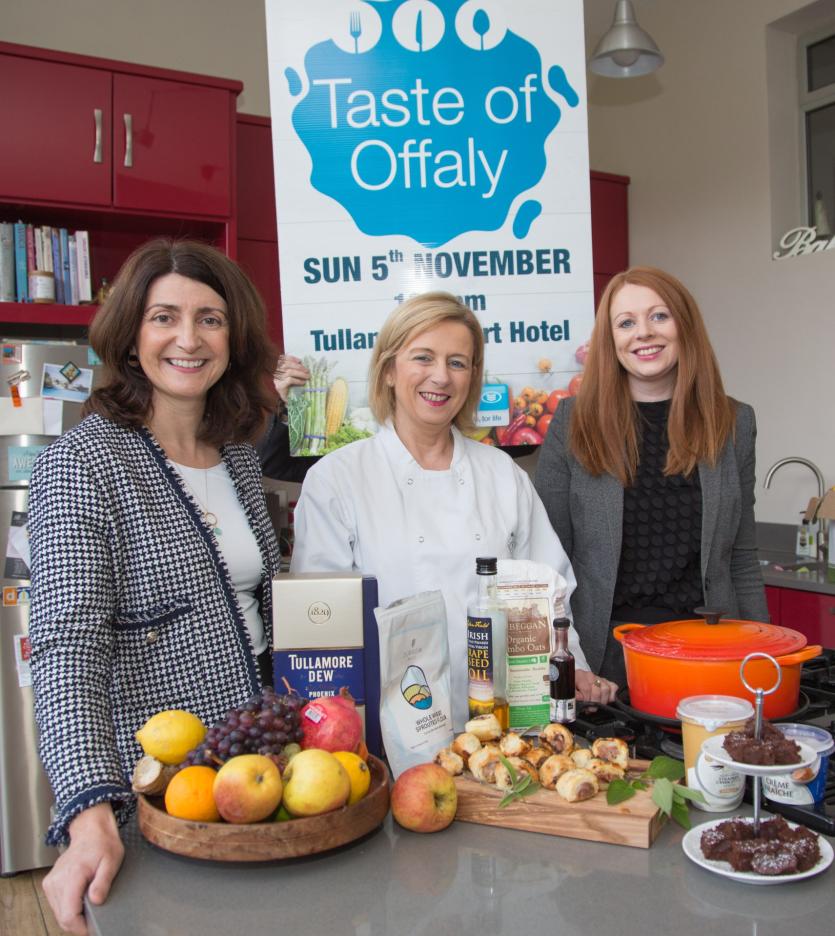 Orla Martin, Head of Local Enterprise Office Offaly and Aine Malone, Head of Offaly Bank of Ireland with Yvonne Carty of Hey Pesto! 