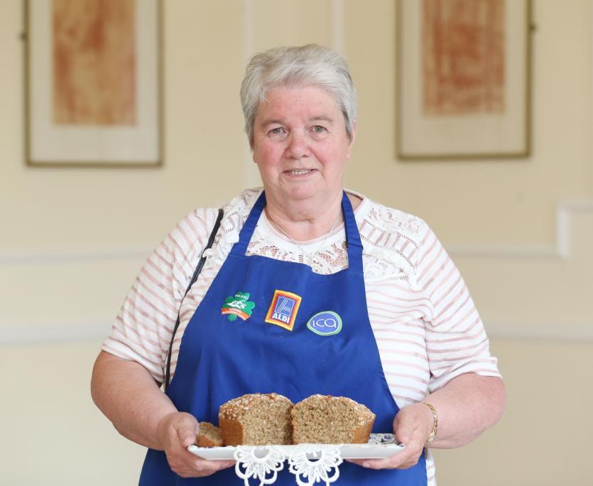 Birr woman Ann Downey who came second in the Aldi Brown Bread Baking Competition at the National Ploughing Championships 2017