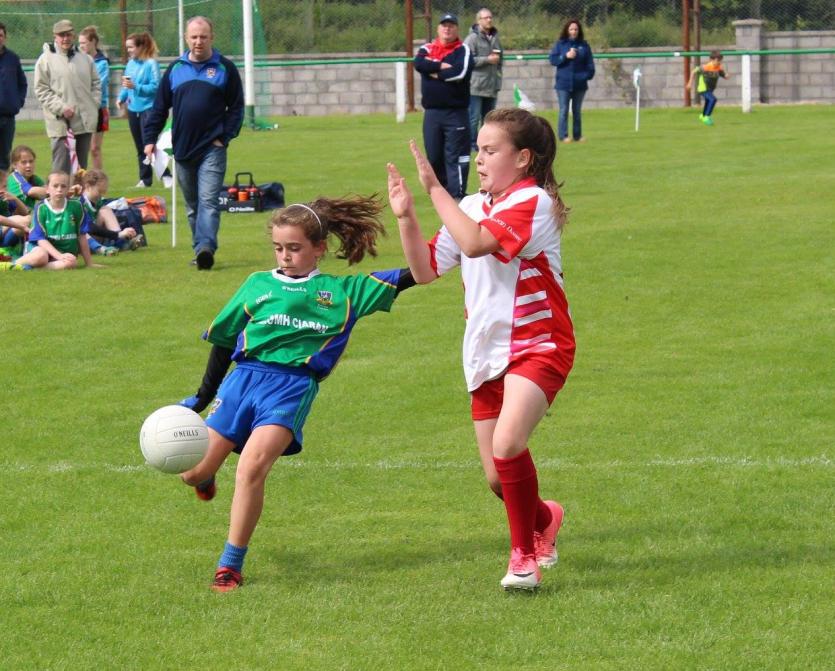 Players from Naomh Ciaran and Edenderry at a GAA Blitz in August 2017