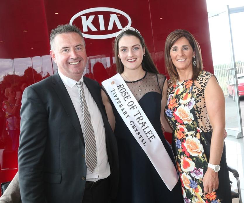 The newly crowned Rose of Tralee Jennifer Byrne from Offaly  picks up her new Kia at the Lawton and Foley dealership in Edenderry in August 2017