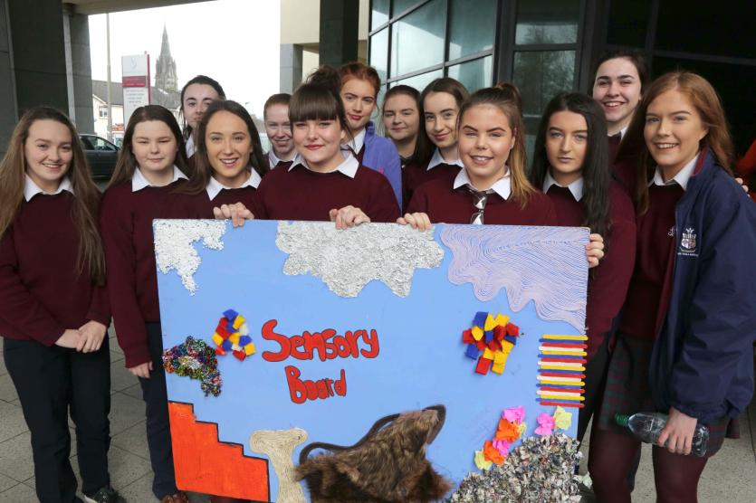 Students from Sacred Heart Secondary School, Tullamore, Co. Offaly, arriving to Speak Out about autism awareness, wellbeing, ageing, decreasing the le