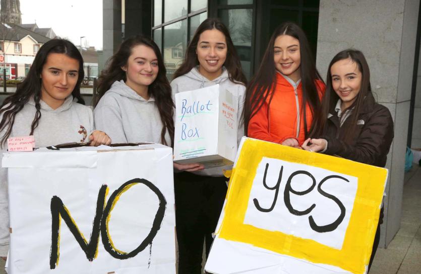 Students from Sacred Heart Secondary School, Tullamore, Co. Offaly, arriving to Speak Out about autism awareness, wellbeing, ageing, decreasing the le