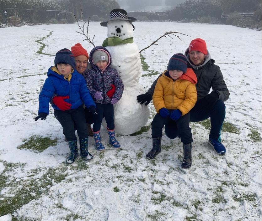 Niall and Sinead Flanagan with their children Ben ,Cian and Molly in Clara