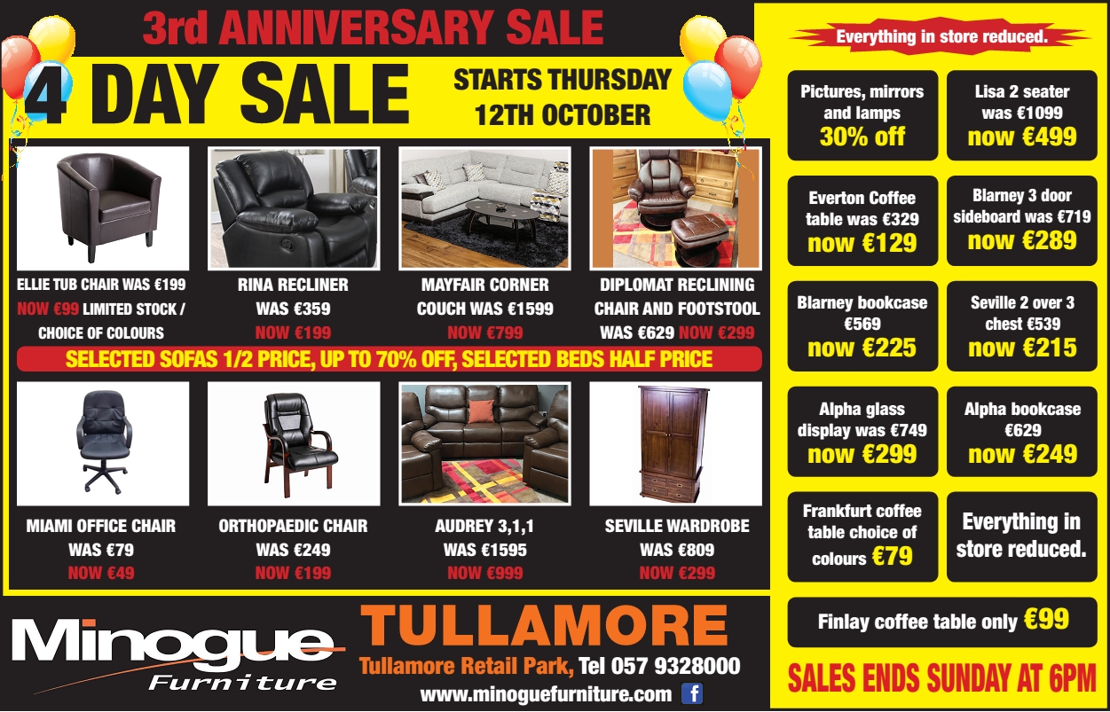 Massive furniture sale underway in Tullamore Offaly Live