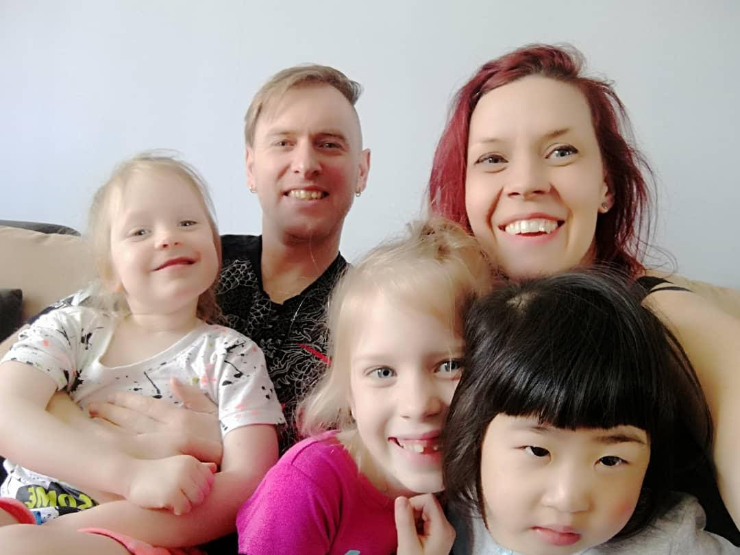 Brian pictured with his wife Kirsten and their three children