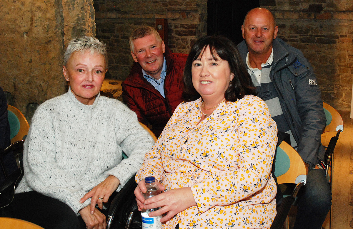 Margaret Mulvey and Josie Long, with David Long and James Mulvey pictured at the first Black Mills Session in Roscrea. Photo: PJ Wright