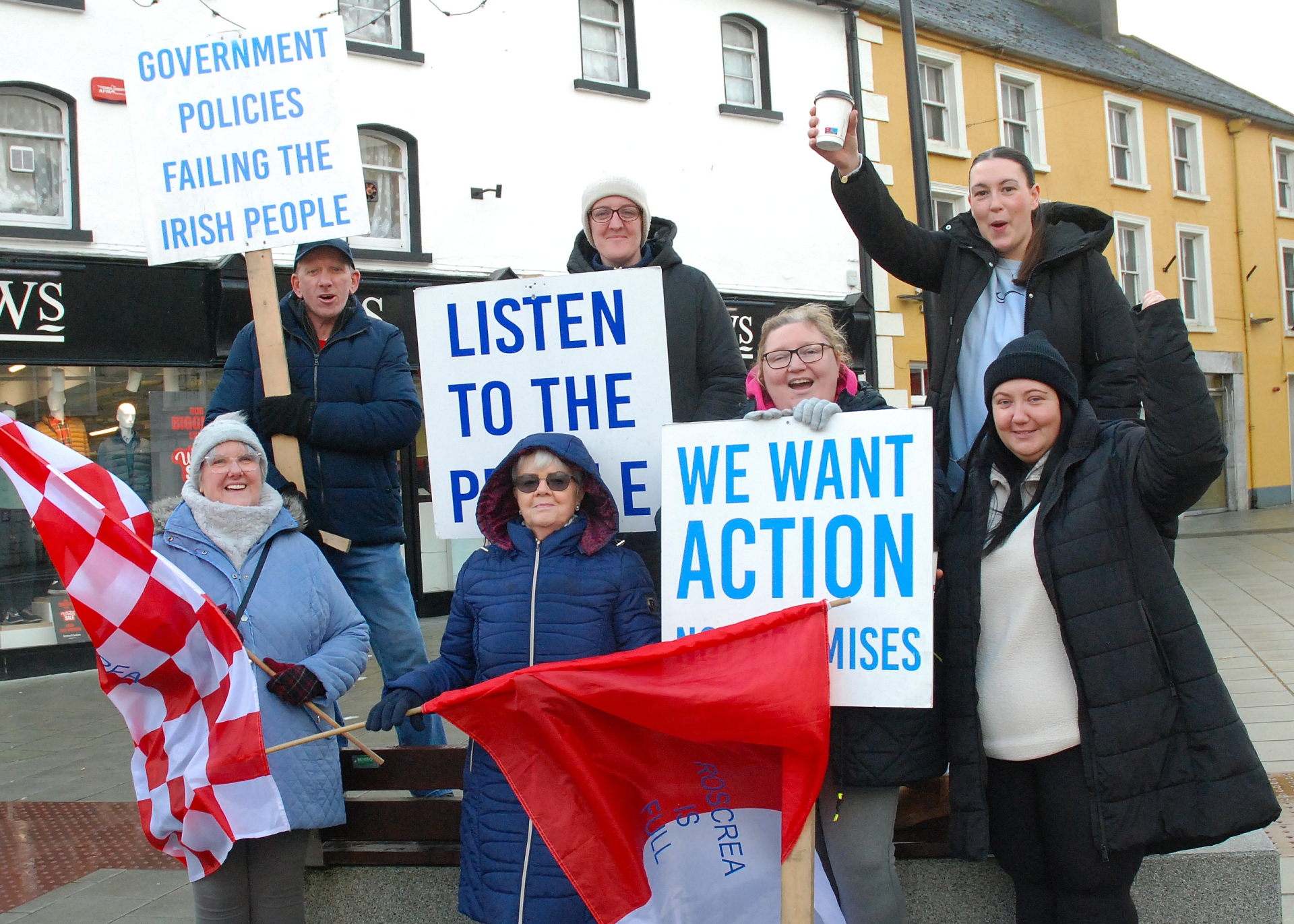 roscrea racket hall protest town centre market square