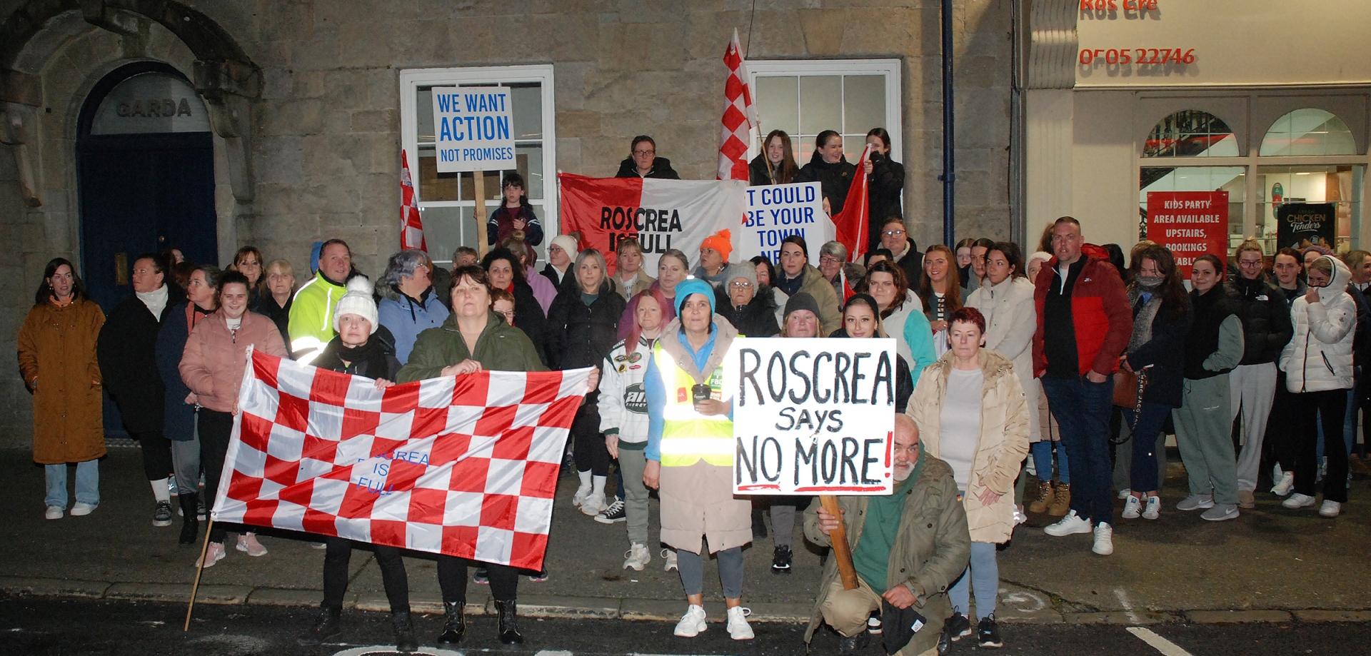 roscrea garda station womens protest racket hall