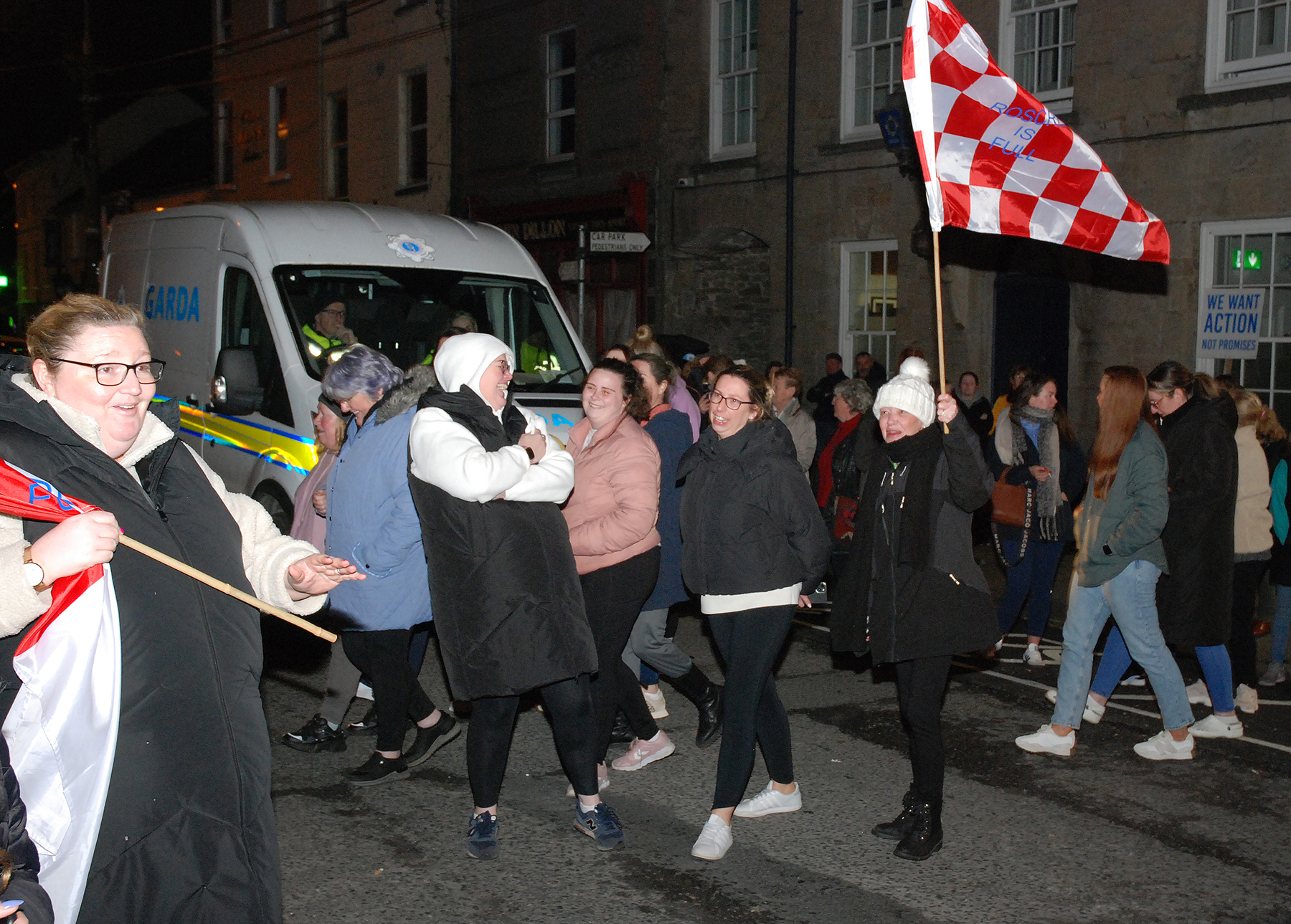 roscrea main street protest garda station racket hall